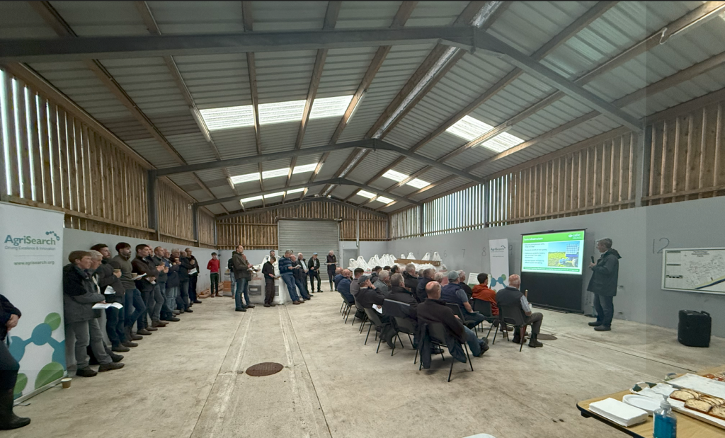 James Henderson outlining his farming operation at the recent farm walk held on his farm