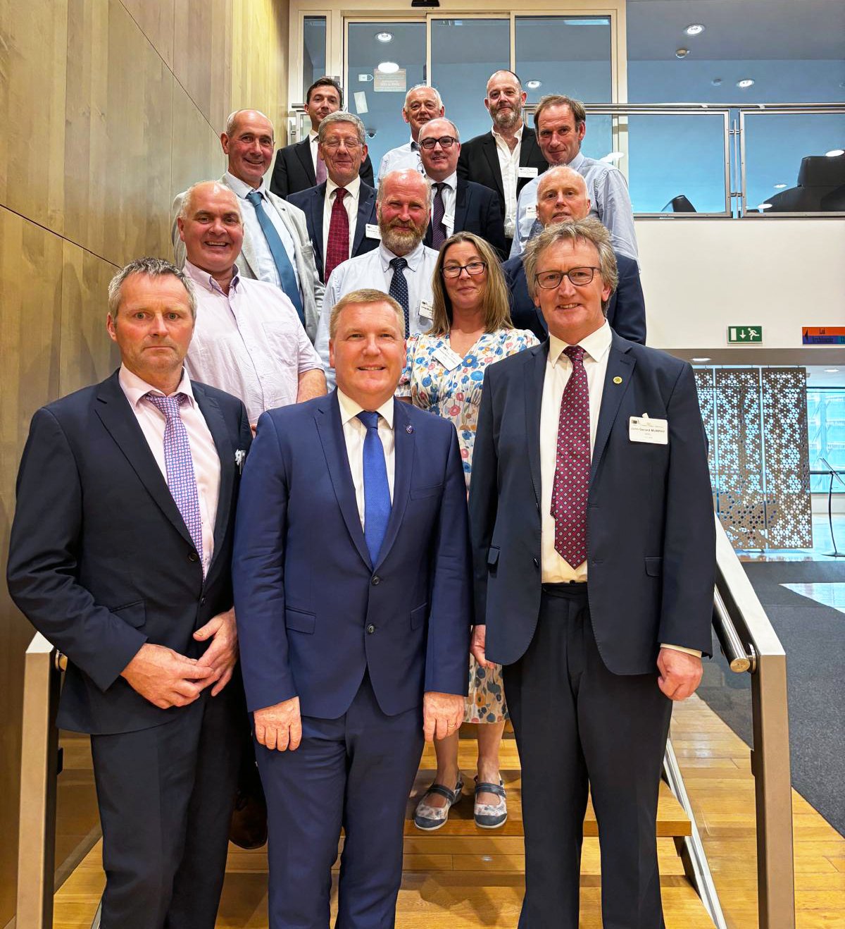Back l-r: James Doyle (ICOS), Eamonn McEnteggart (chairperson, ICOS Dairy committee ), TJ Flanagan (CEO, ICOS)Third row l-r: Ray Barlow (chairperson, Aurivo Co-op), Pat Clancy (chairperson, Dairygold Co-op), Eamonn Farrell (ICOS), Thomas O'Donoghue (chairperson, North Cork Creameries), Second row l-r: Vincent O’Donovan (chairperson, Carbery Group &amp; Bandon Co-op), James Tangney (chairperson, Kerry Co-op), Vannessa Kiely-O’Connor (ICOS, board member Teagasc &amp; Bandon Co-op), Niall Matthews (chairperson, Lakeland Dairies Co-op)Front row l-r: Edward Carr (president ICOS, chairperson Arrabawn-Tipperary Co-op), Michael McGrath (EU Commissioner for Democracy, Justice, the Rule of Law and Consumer Protection), John Murphy (chairperson, Tirlan Co-op): Source: ICOS