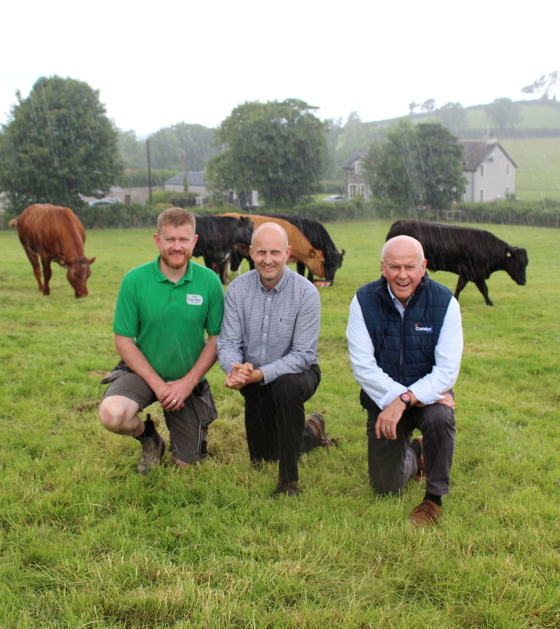 (l-r) Crystalyx regional representative, David Morgan; Martin Tumility; Fane Valley representative Aaron Megaw