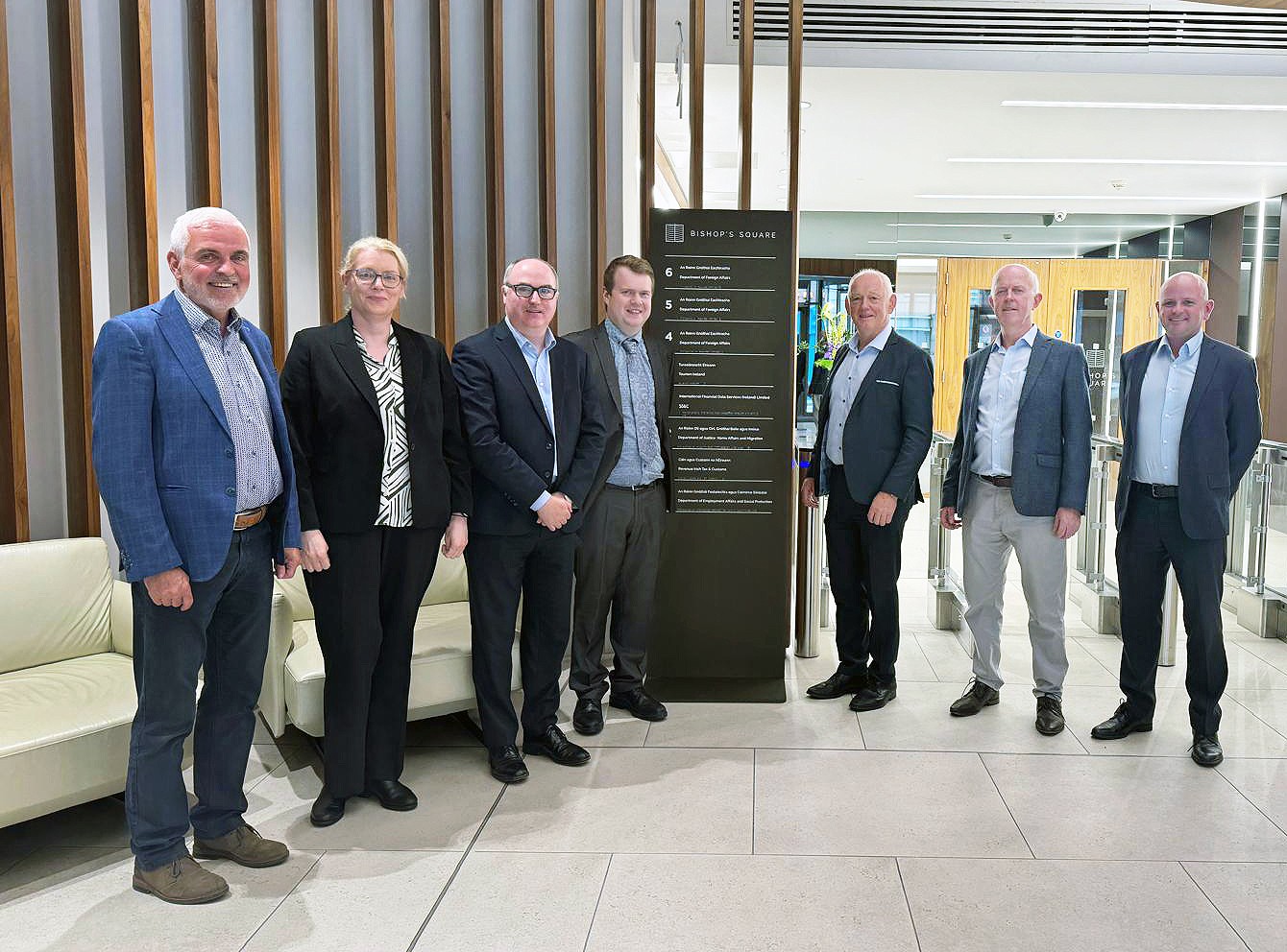 (L-R) Sean Reid, MQI technician representative; Sinead Farrell, ICOS; Eamonn Farrell, ICOS; Marty Murphy, IFAC; Eamonn McEnteggart, MQI chair,;Seamus Goggin, MQI technicians representative; Ciaran Murphy, MQI manufacturers representative. Source: ICOS