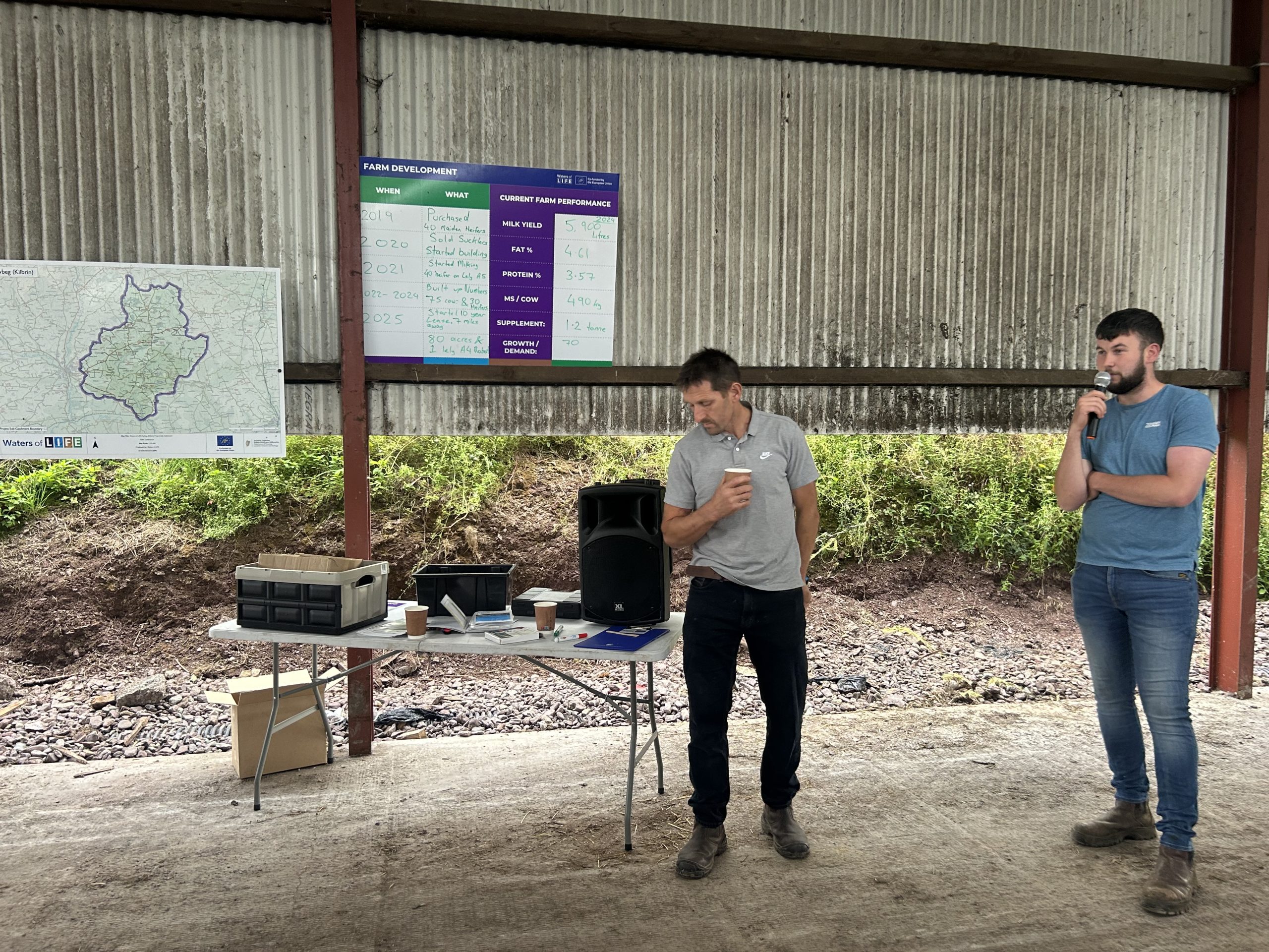 Alec Roche talking about his farm system at the event