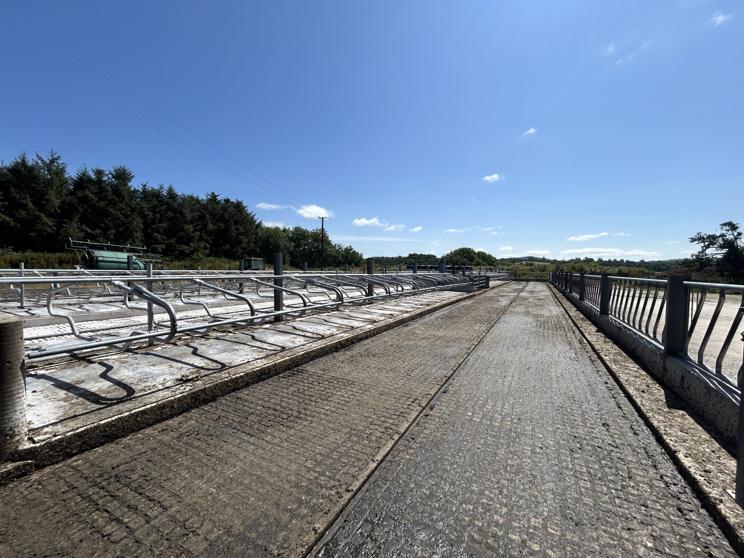 The roofless cubicles on the Lawler's farm