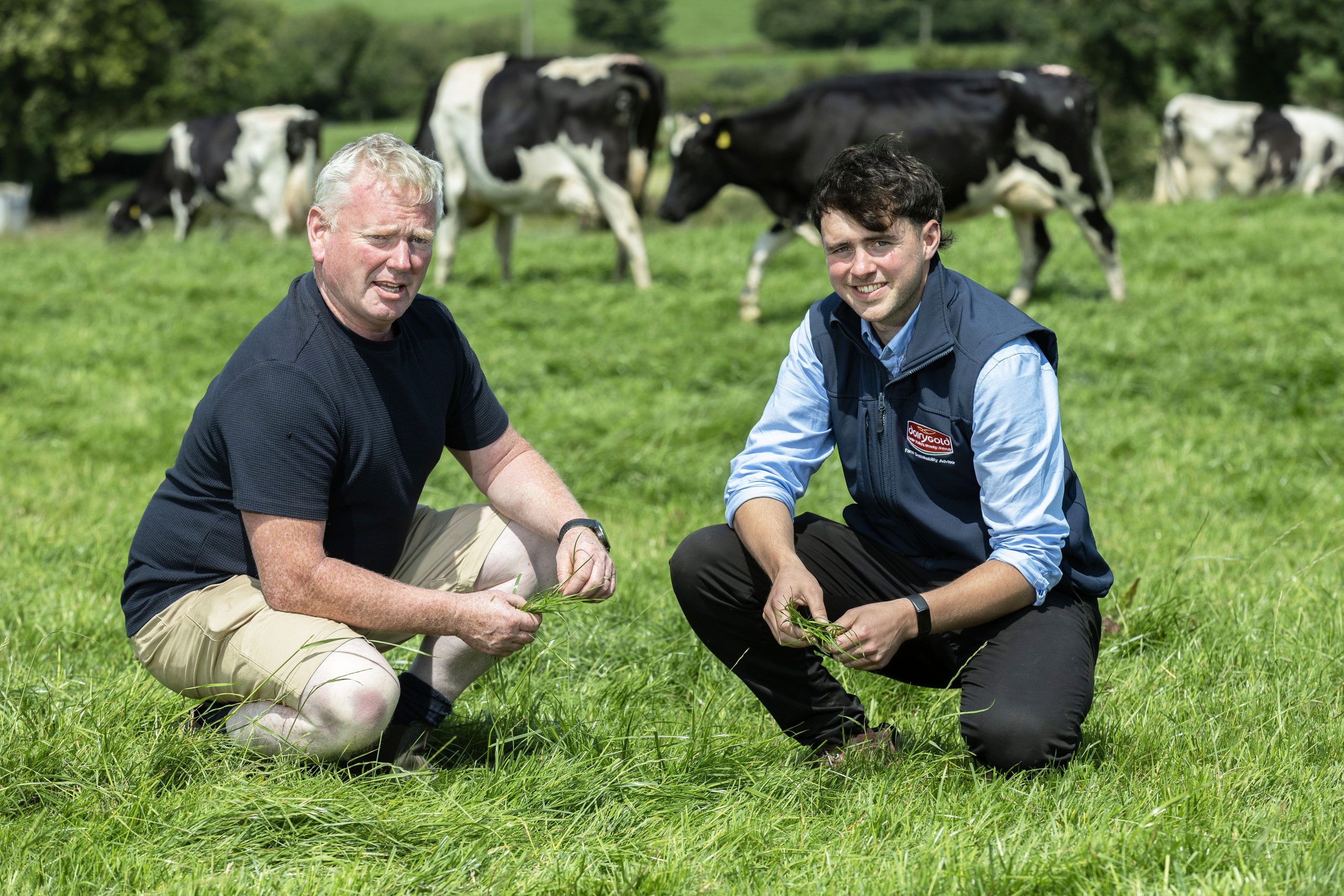 Dairy farmer Pat O'Driscoll and Dairygold Sustainability Adviser Jeremiah Hurley