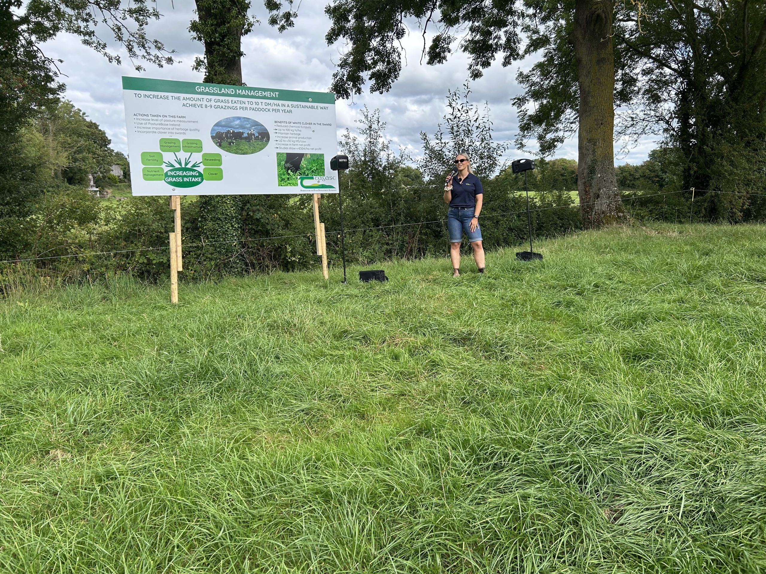 Aine Murray talking about the grassland management on the farm and the steps to incorporating more clover