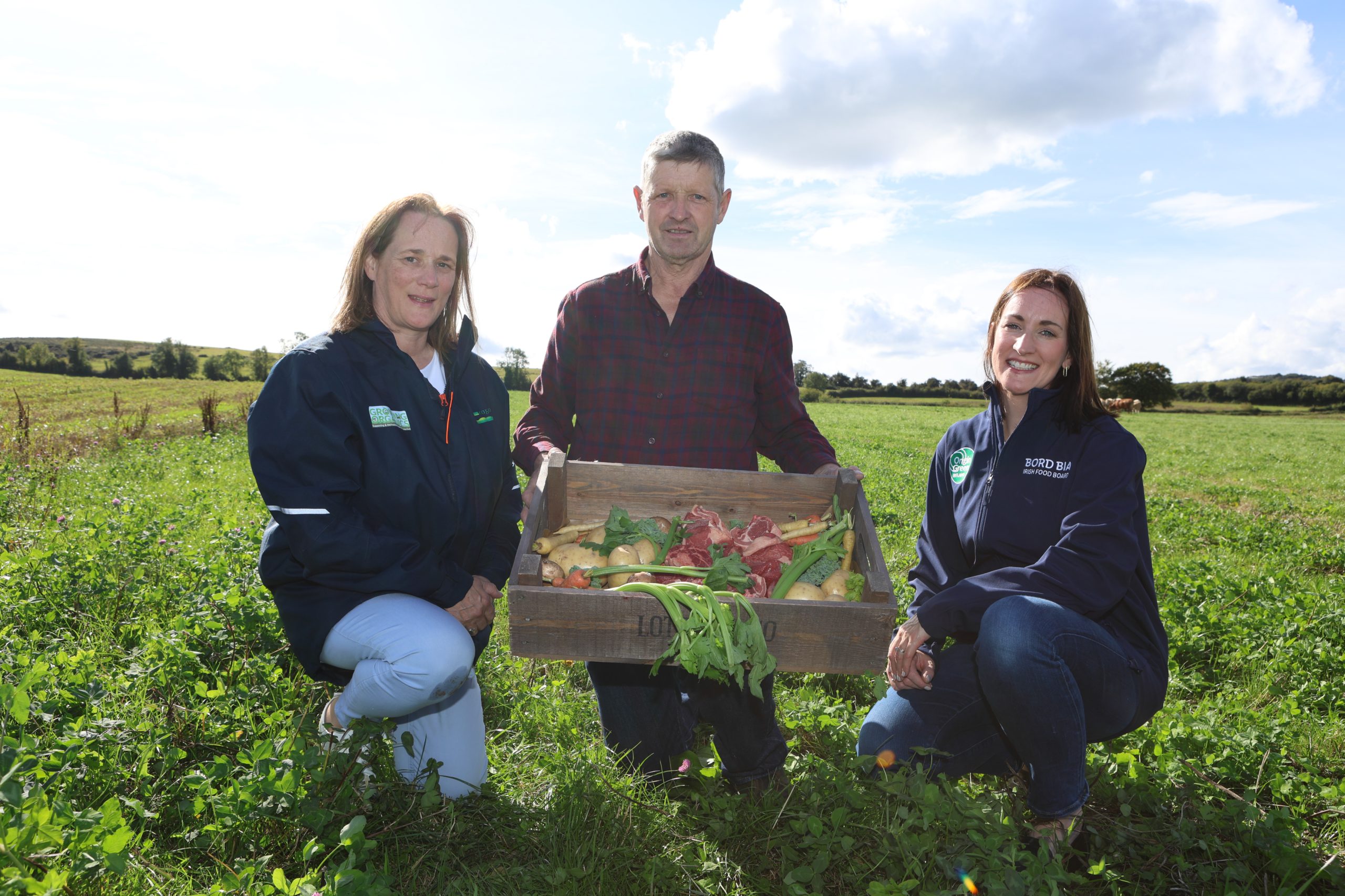 Elaine Leavy, Organic Specialist, Teagasc;&nbsp;Farmer Tom Dunne, Tara Bane, Organic Sector Manager, Bord Bia