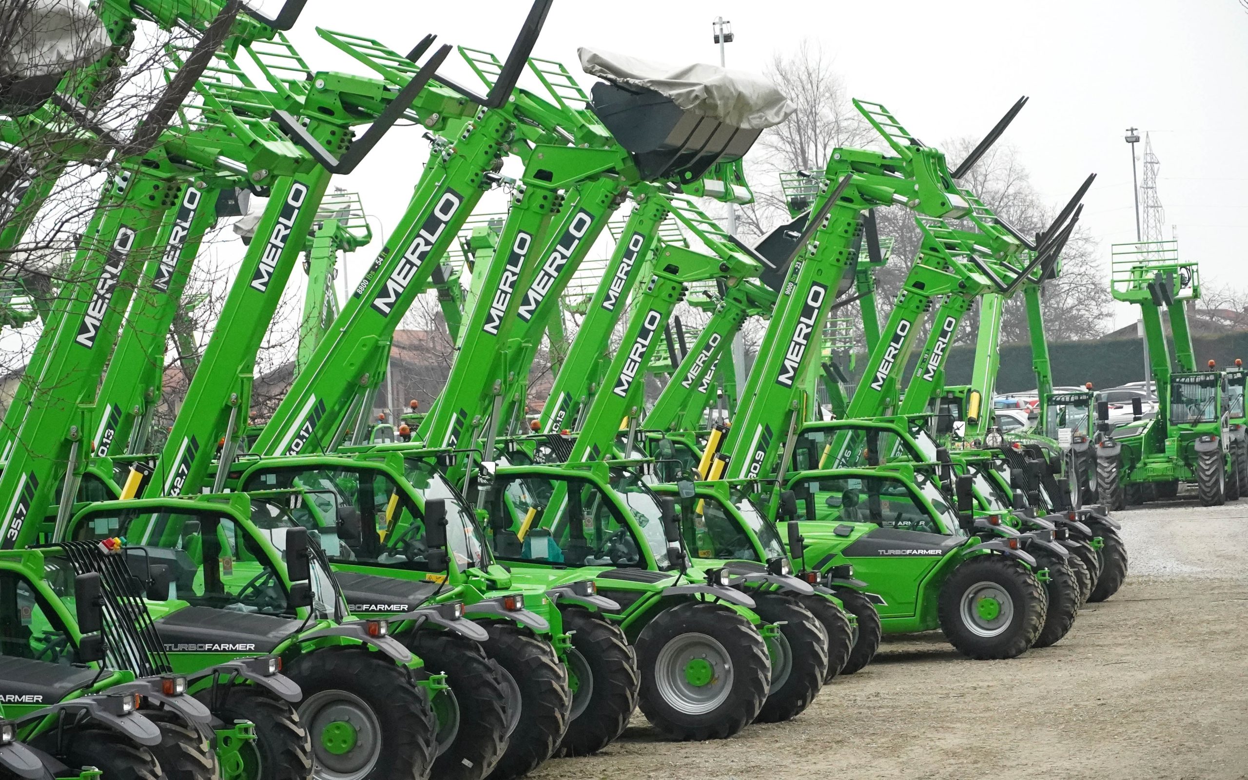 Merlo Telehandlers awaiting dispatch from the factory in Cuneo, North Italy