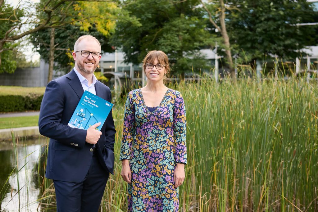 Launching ifac’s Food and Agribusiness Report 2025 are David Leydon, head of growth and agri-food consulting at ifac and Jenny Melia,  CEO, Enterprise Ireland.