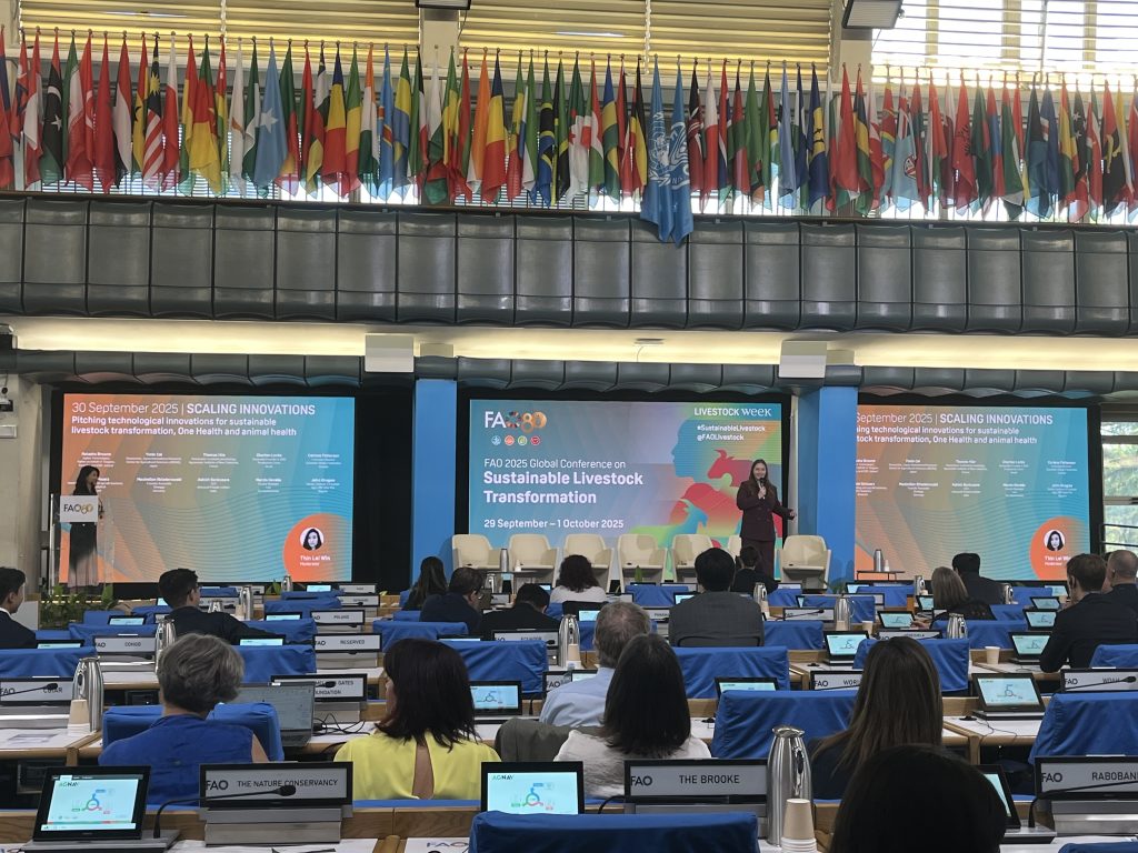 Natasha Browne, Teagasc, addressing the FAO Global Conference on Sustainable Livestock Transformation