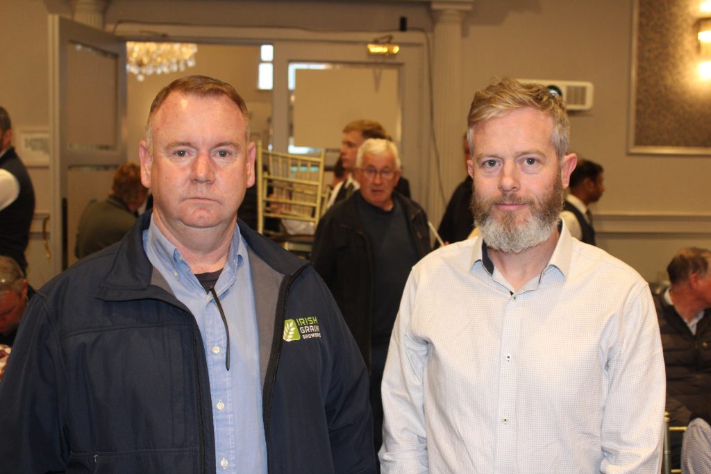 Attending the Tillage Crisis Meeting in Naas, (l-r): IGGG's Bobby Miller and Clive Carter