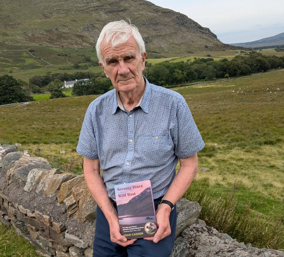 Sean Cadden with his new book, Seventy Years in the Wild West, at Shreffrey, in the centre of what was once Ireland’s largest farm, Dhulough Farm, between Louisburgh and Leenane.