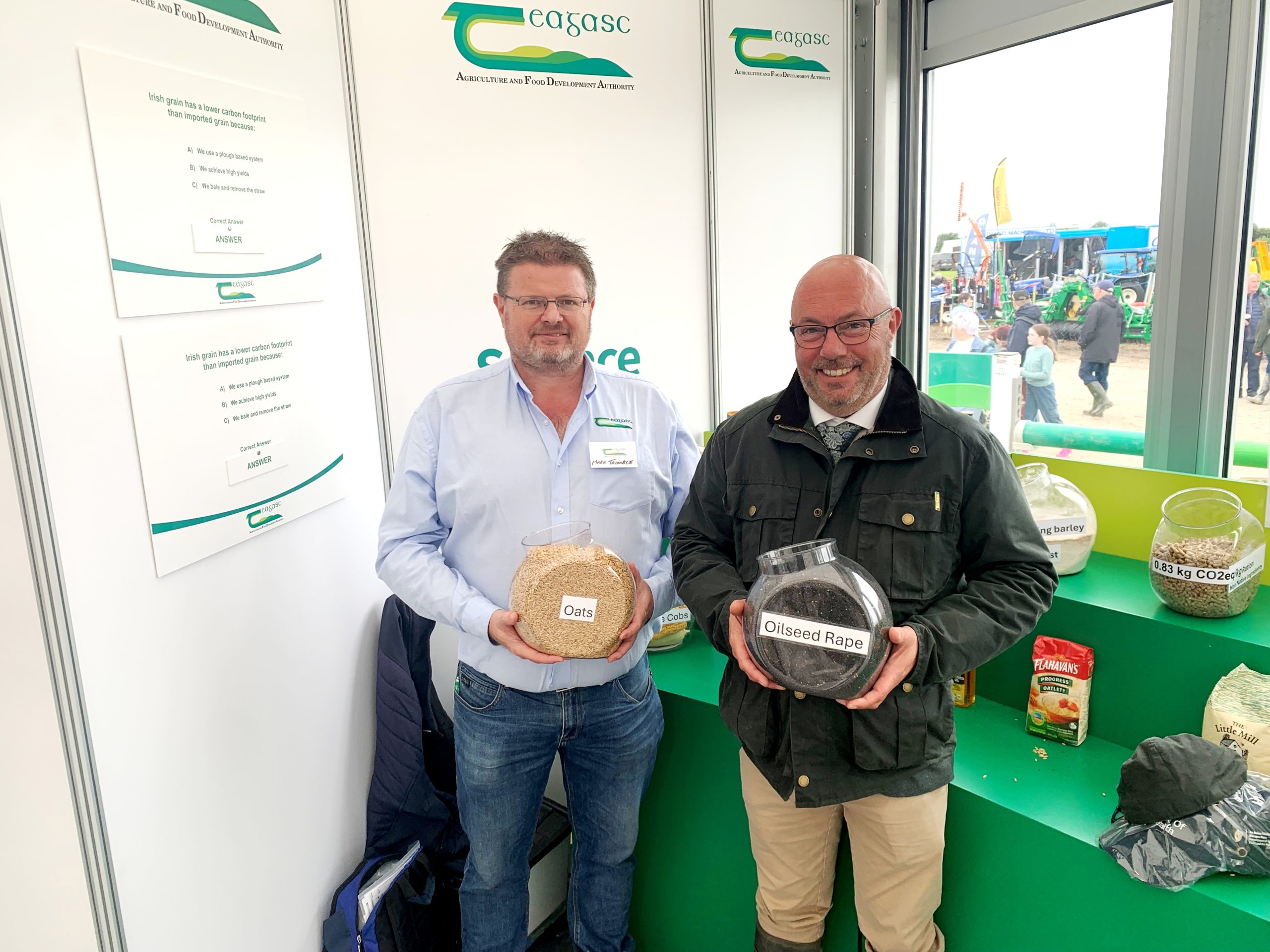 Teagasc's Mark Trimble (left) and John Spink at the Ploughing 2025