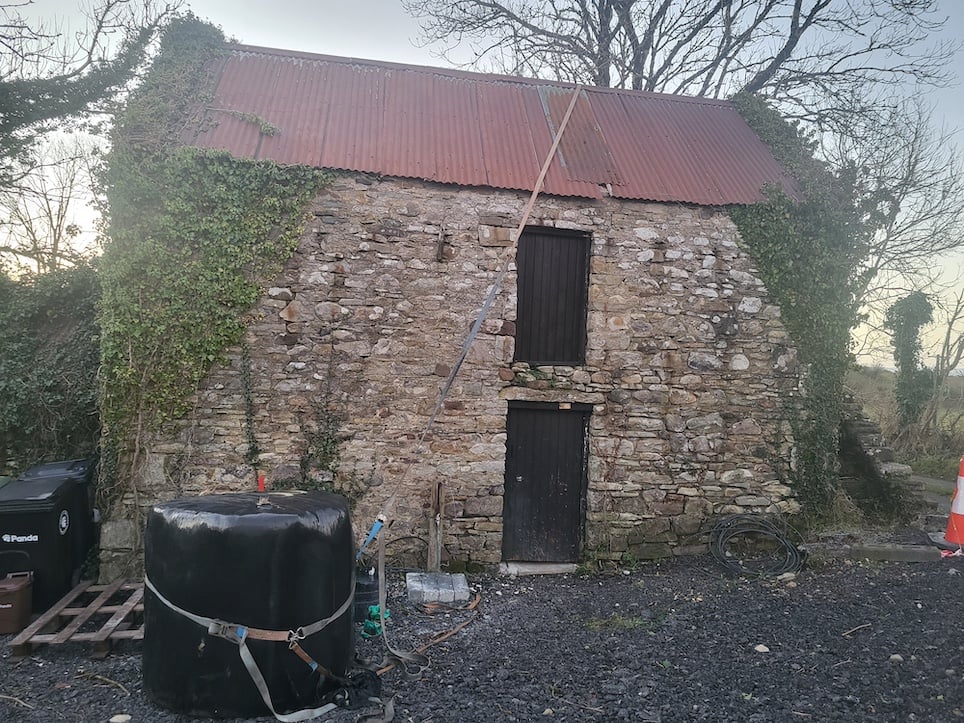 Front of granary before work.