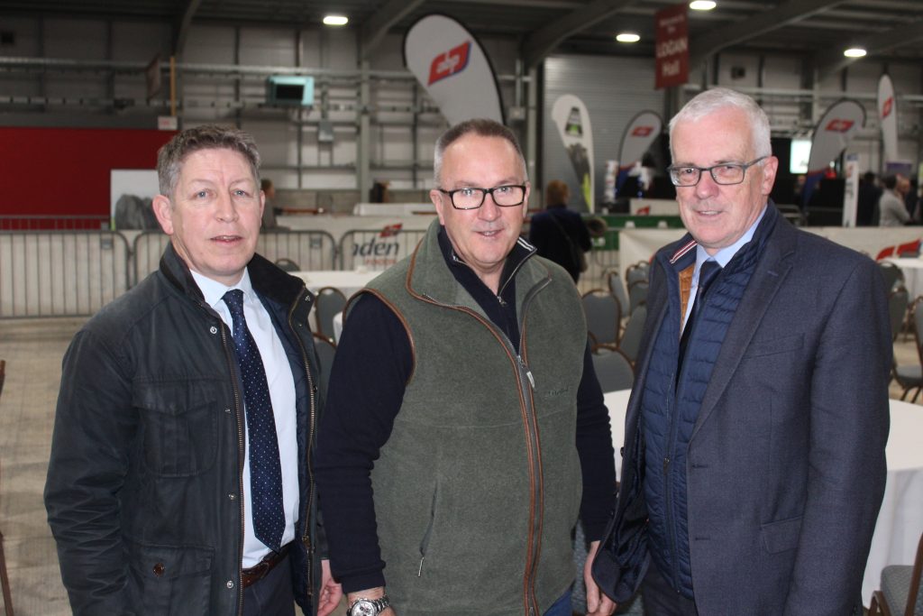 Attending the recent ABP Angus Youth Challenge awards, (l-r): Rodney Brown, Danske Bank; Brendan Kelly, Ulster Wool; and John Henning, president, Royal Ulster Agricultural Society