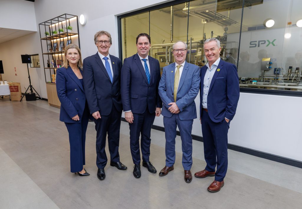 L-r: Aoife Murphy, chief ingredients officer Tirlán; John Murphy, chairperson; Minister for Agriculture, Food and the Marine, Martin Heydon; Sean Molloy, chief executive officer and Jim O'Neill, chief operations and consumer officer, Tirlán Image: Dylan Vaughan