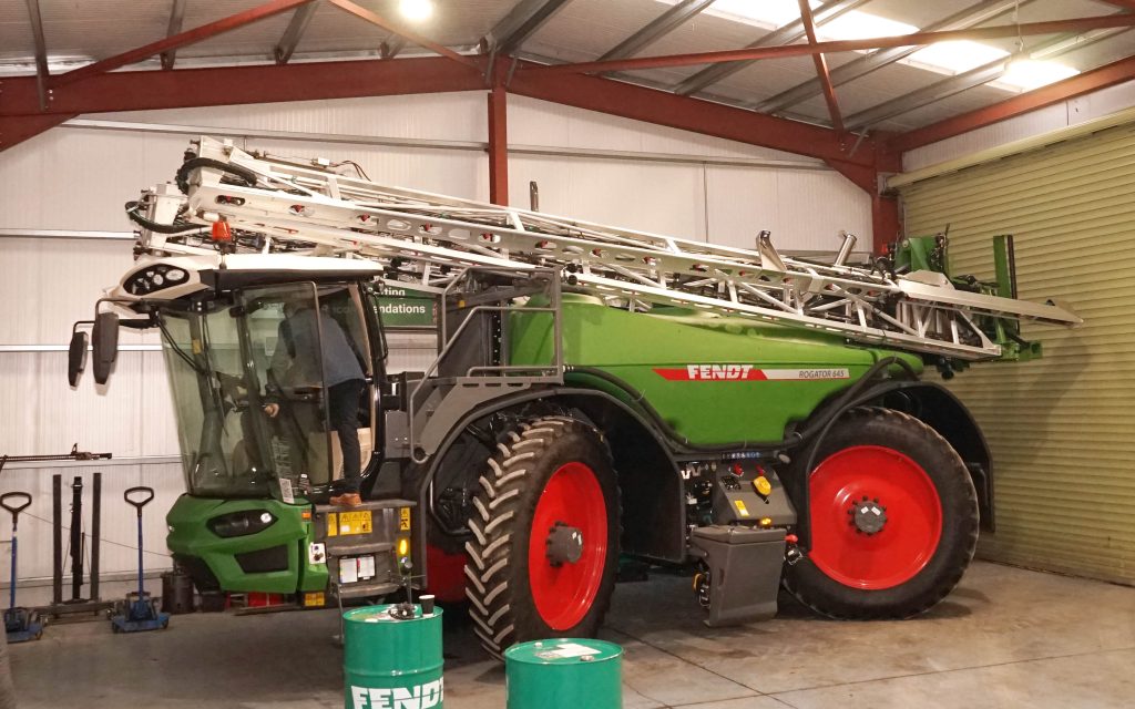 The Rogator fits into Farmworks Machinery workshop - just