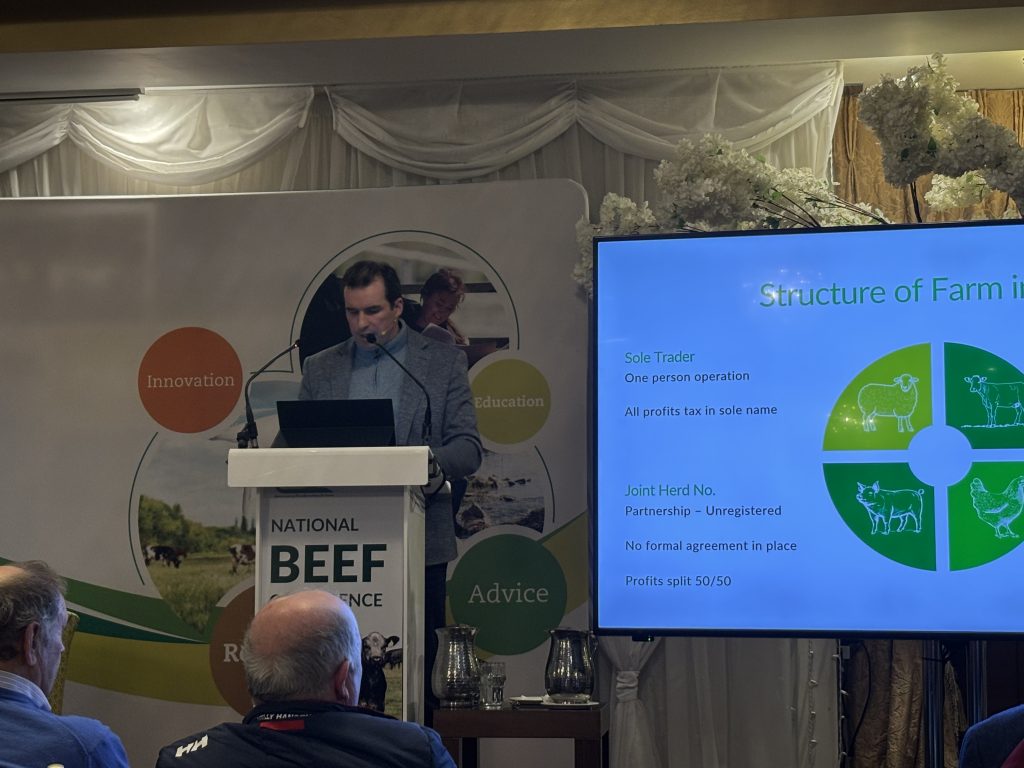 Trevor Boland speaking at the National Beef Conference