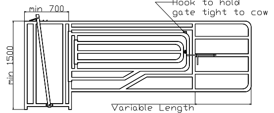 DAFM diagram in S138 'Minimum specification for grant-aided calving gates and mobile crushes'. Source: DAFM