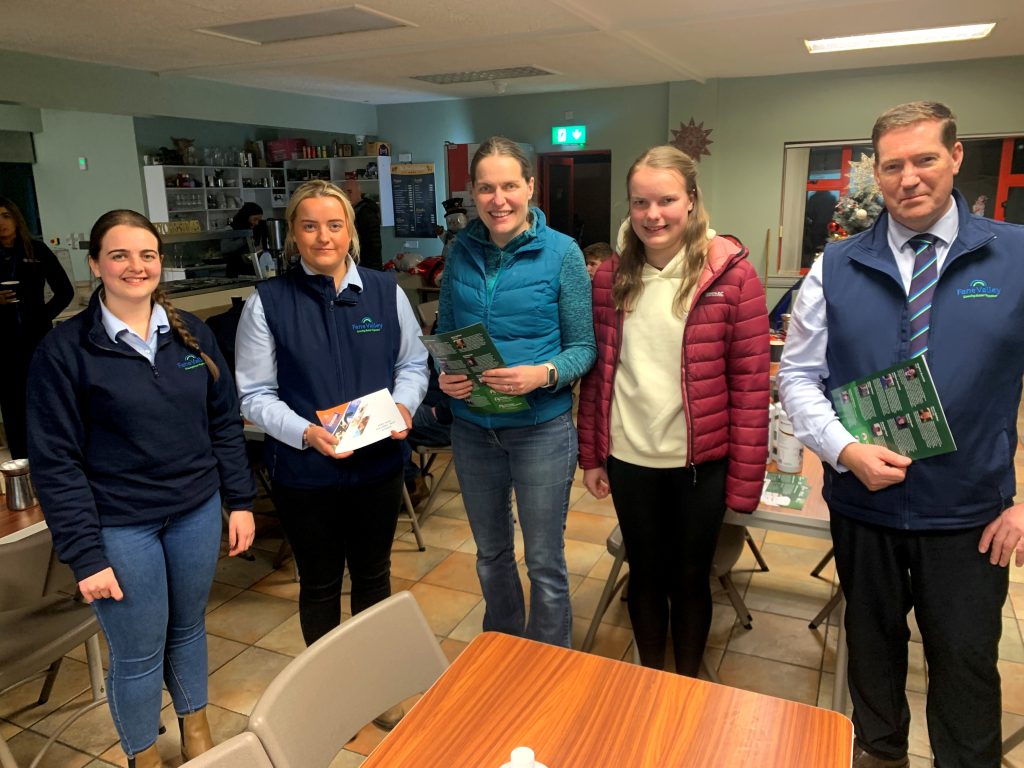 Attending the recent calf rearing event, hosted by Fane Valley in Clogher Mart (l-r): Sarah Drought, Fane Valley; Niamh Bogue, Fane Valley; Kathryn Wilson, Fivemiletown; Sarah Wilson, Fivemiletown; and Thomas Barnett, Fane Valley