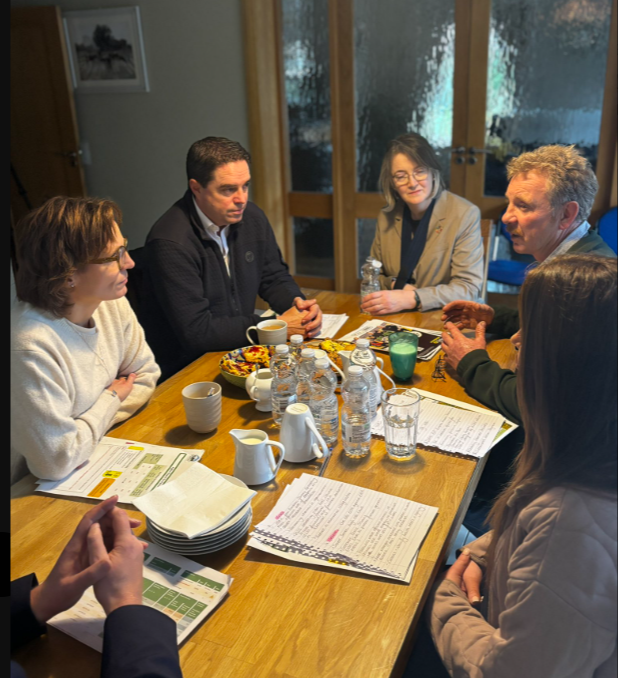 Commissioner Roswall, Minister Heydon on the Durkin's farm in County Kildare Source: @martinheydonfg via X