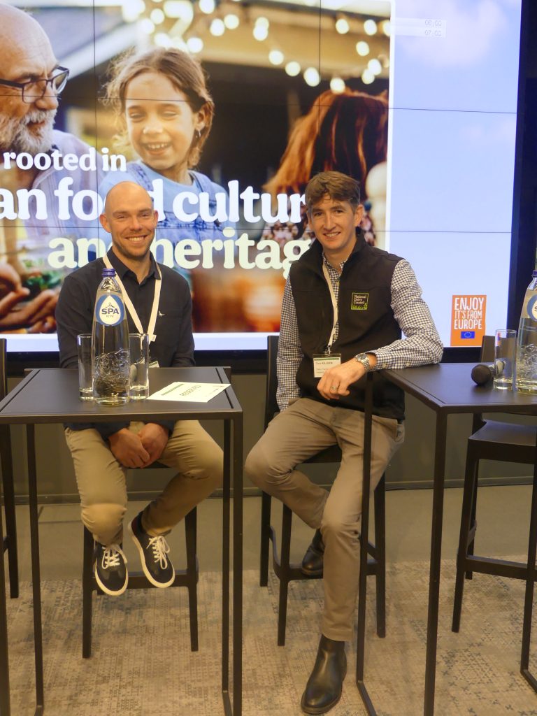 Brendan Walsh with fellow Irish farmer, Dara Killeen at the European Milk Forum