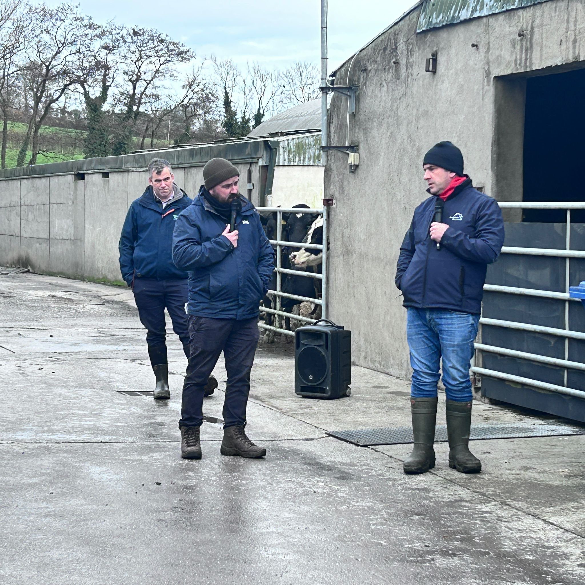 John speaking at a recent Teagasc winter milk farm walk held on his farm