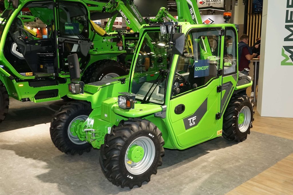 The latest telehandler from Merlo is the TF 15 5 which is a compact machine still in the prototype stage