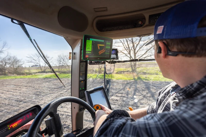 The SymphonyVision spot and rate control system by Precision Planting can be monitored from the cab