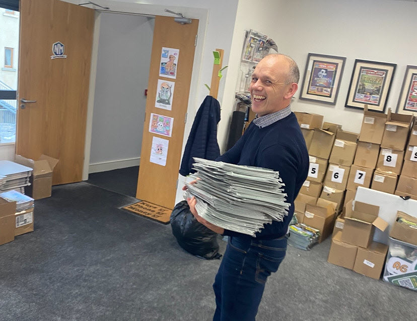 Padraig from AG MAG, flat out getting home subscriptions out.