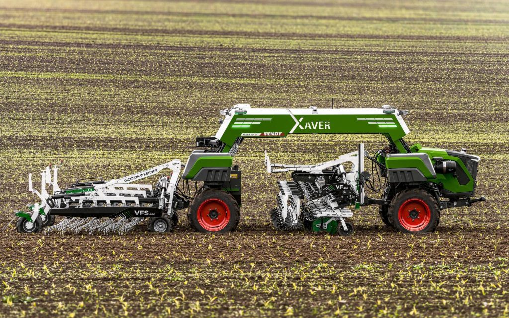 Mounting soil engaging implements amidships reduces the tendency for them to affect the directional stability of the Xaver