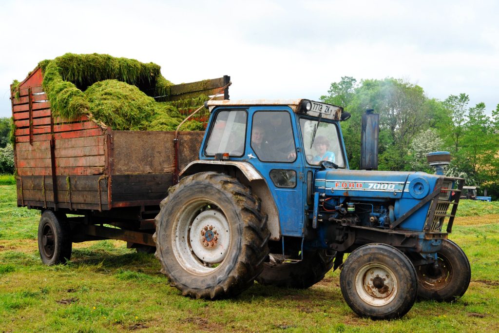 The oversquare block of the Ford 7000 had a larger piston face for the combustion gasses to push against, offsetting the lack of leverage at the crank