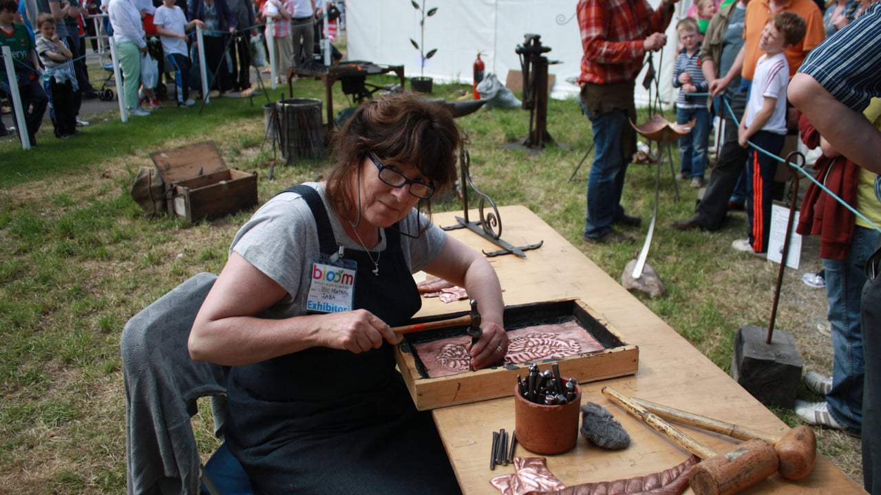 Metal smith Jane Murtagh at the Bloom Festival workshop