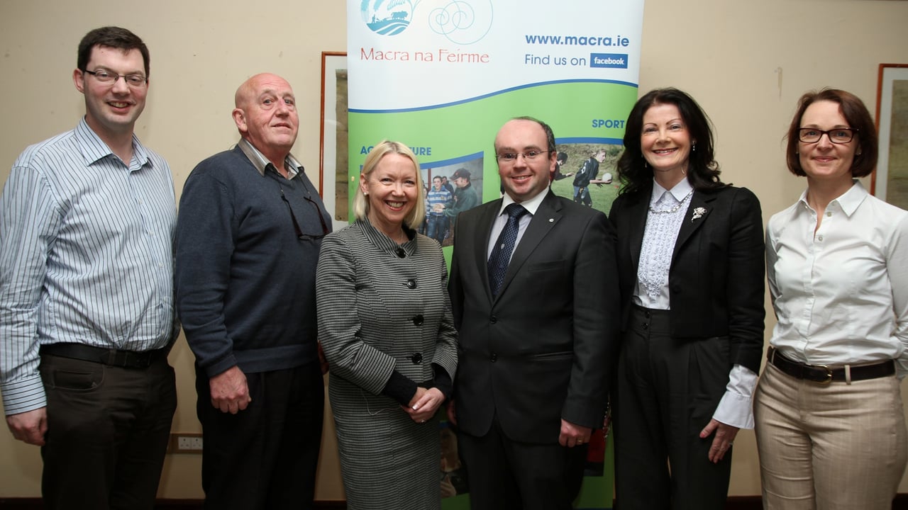 Pictured (L-R) are the invited speakers and facilitators at the seminar - Prof. Máirtín O'Fathaigh, formerly of UCC; Mary Cunningham, Director of the National Youth Council of Ireland; Kieran O'Dowd, National President, Macra na Feirme; Fionnuala Sheehan, CEO of Drinkaware.ie 