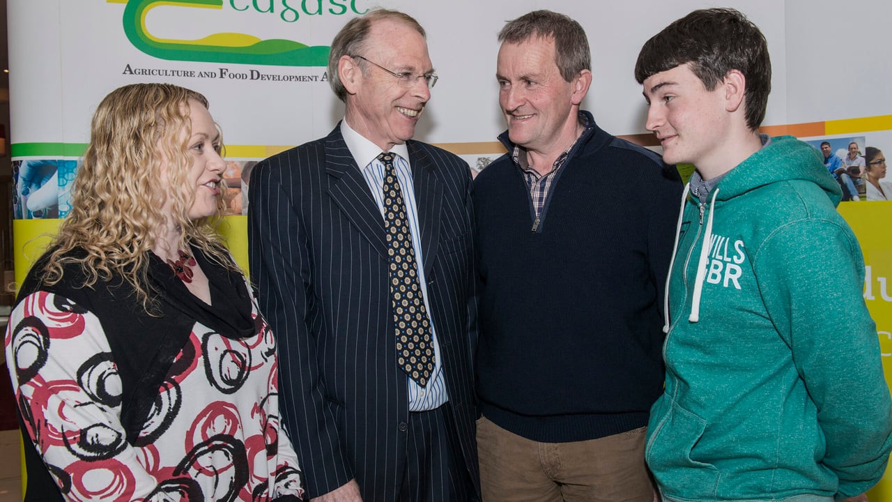 Pictured at the Teagasc National Collaborative Farming Conference in Clonmel, Co Tipperary are Michelle McNamara, Department of Agriculture, Food & the Marine, Ben Roche, Farm Structures Specialist, Teagasc, Liam & Kevin O’Dowd, Glanmire. Photo O’Gorman Photography