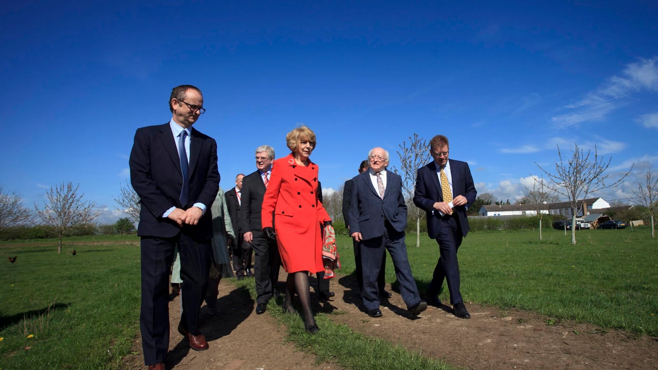 Pictured the President of Ireland Michael D Higgins and his wife Sabina at a farm visit during the Presidents 5 day State Visit to the United Kingdom