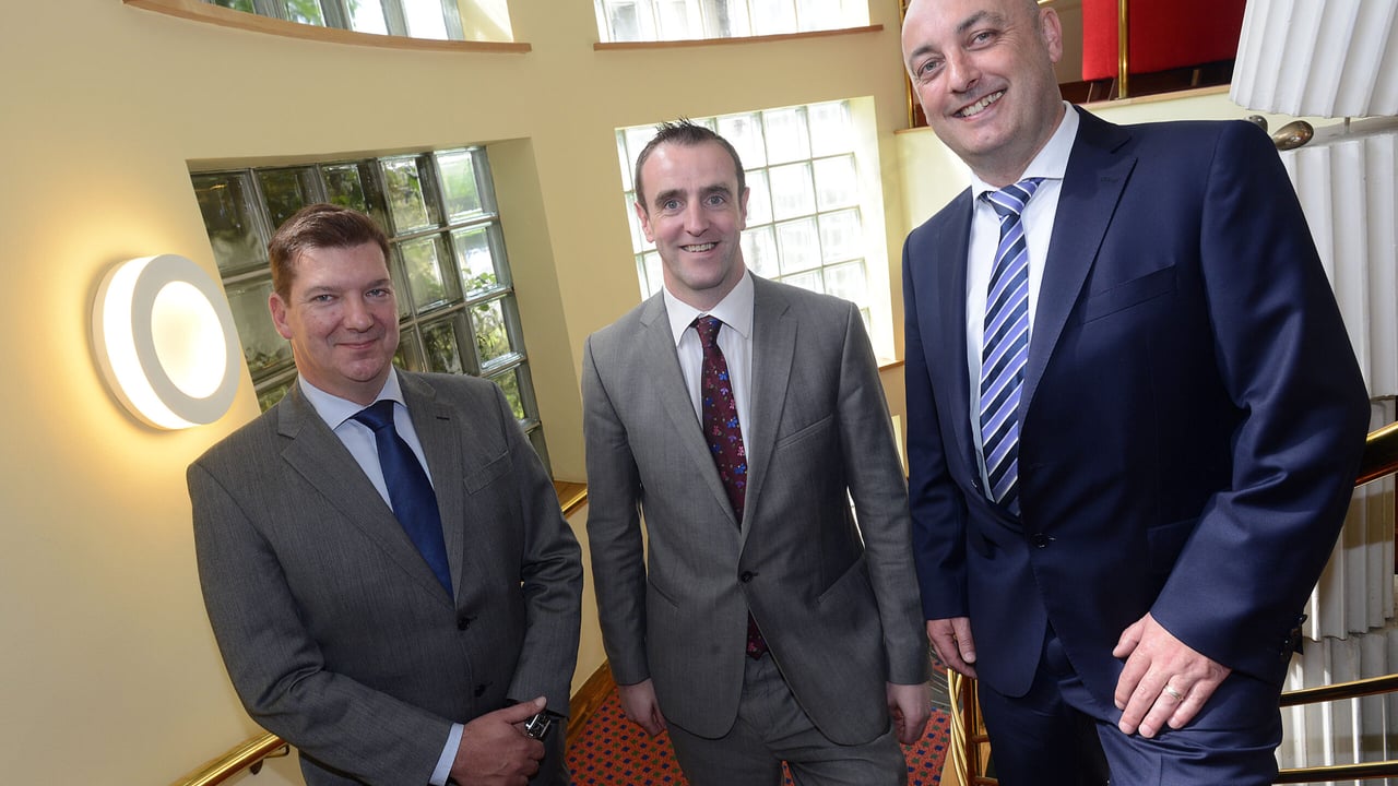 Pictured at the launch Director at Assured Asset Energy Ltd Alex Colombini,Environment Minister Mark H Durkan and Mr Gerry Keogh.
Picture: Arthur Allison.