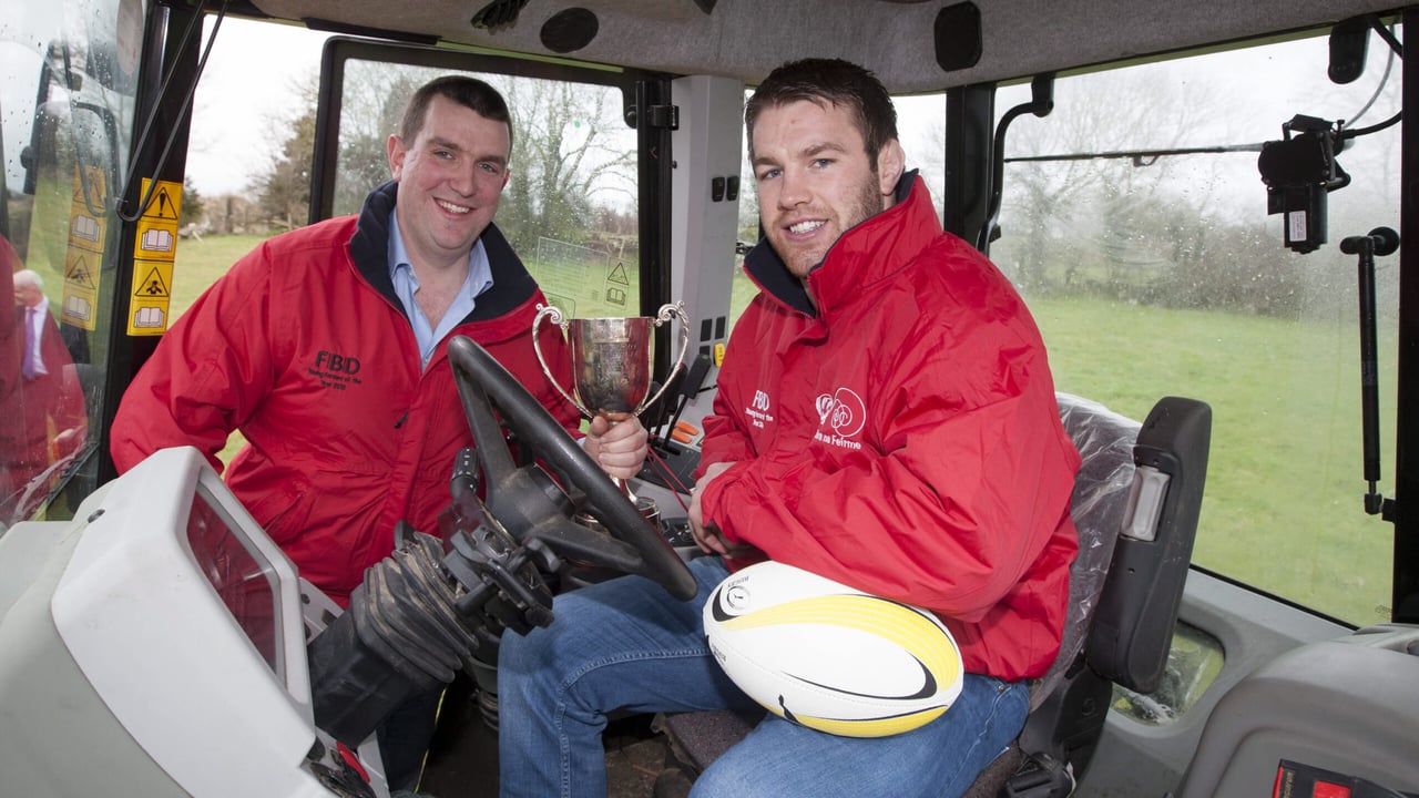 John Buckley, FBD Young Farmer of the Year 2013 with Sean O'Brien, launching the 16th FBD Young Farmer of the Year. 