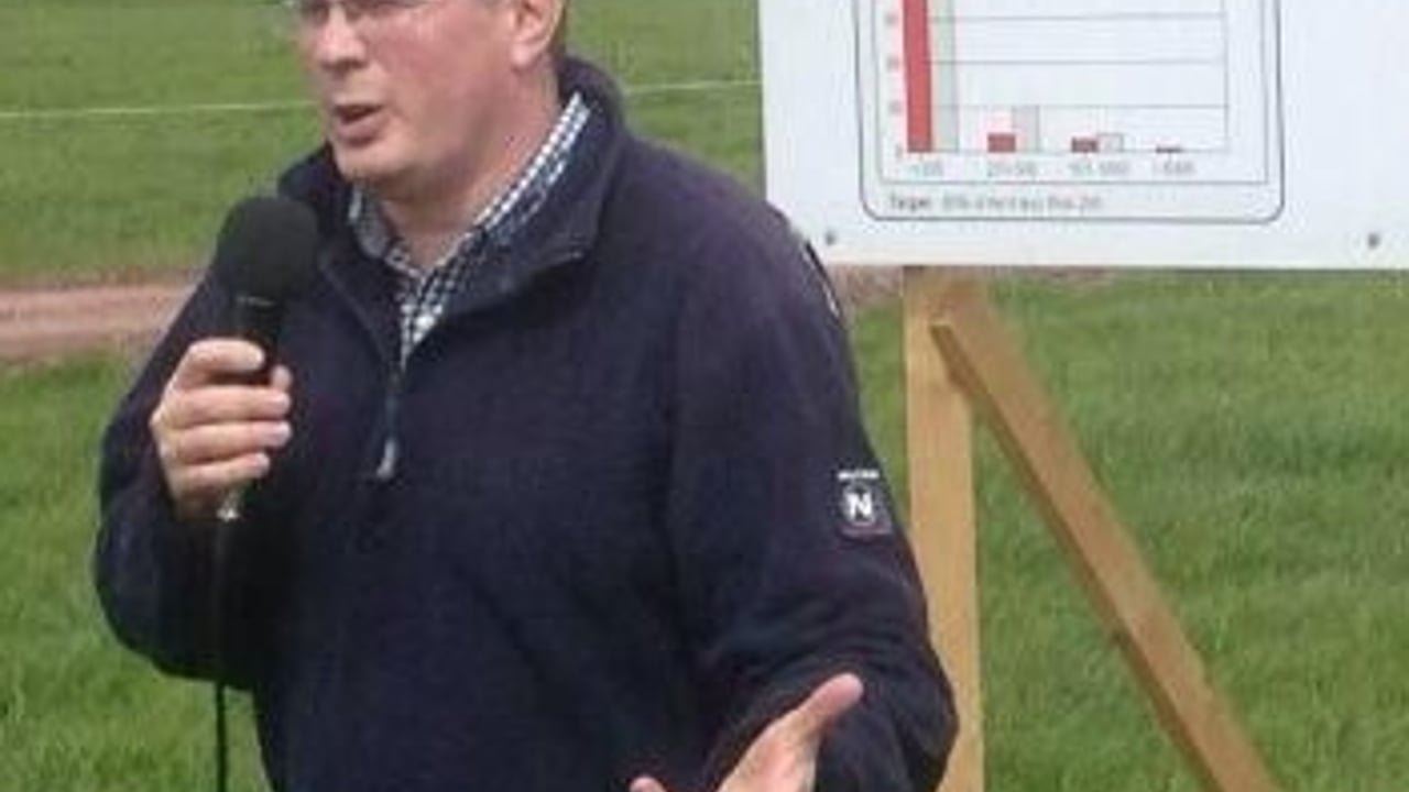 John Maher, Teagasc speaking on using RECORDS to manage milk quality at Teagasc Dairy Farm Walk 