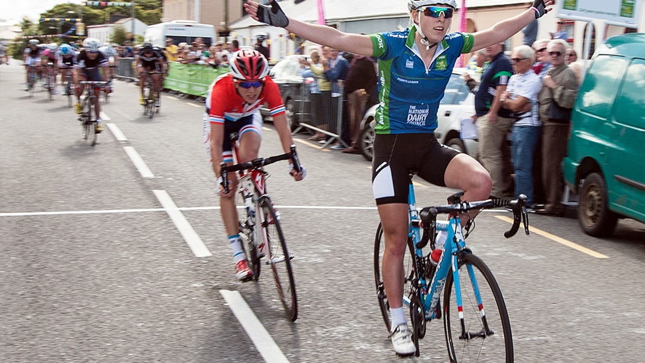 Pictured is last year's NDC Points winner Hannah Barnes of the UK who won three stages and has since moved to top US professional team United Healthcare.
