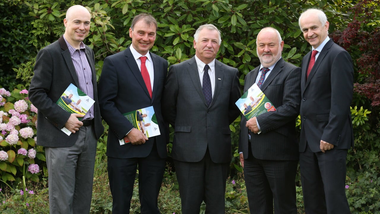 Pictured at the National conference on farm safety and health in Kilkenny, Dr Denis O'Hora NUI Galway, John Comer ICMSA, Gerry Boyle, Director of Teagasc, Martin O'Halloran HSA CEO and Eddie Downey President IFA. 