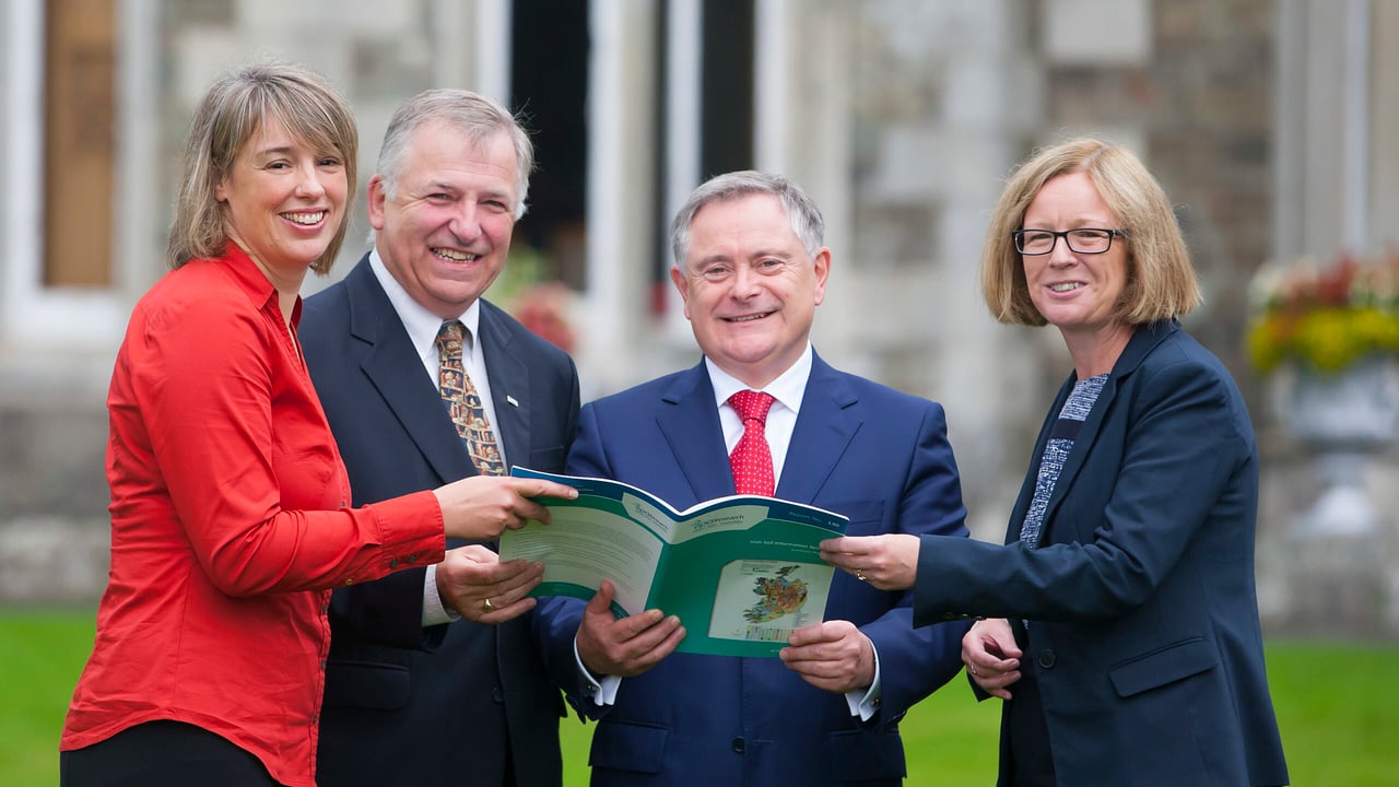Pictured are Dr. Rachel Creamer, Project Manager, Teagasc; Prof. Gerry Boyle, Director of Teagasc; Brendan Howlin, Minister for Public Expenditure and Reform and Laura Burke, Director General, EPA at the launch.