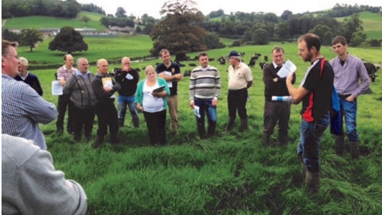 Donal Patton speaking to Teagasc Dairy advisors during in-service training held at Ballyhaise.