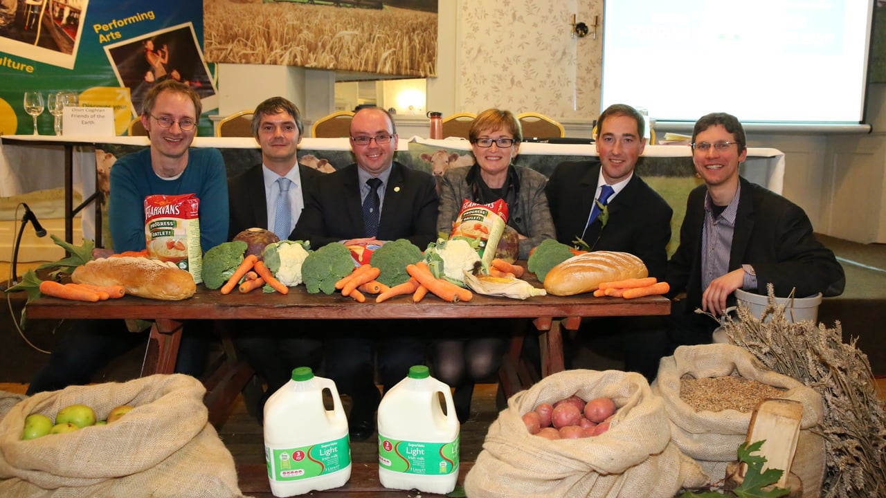 Speakers at the Macra annual conference, including Sean Coughlan, second from right. 