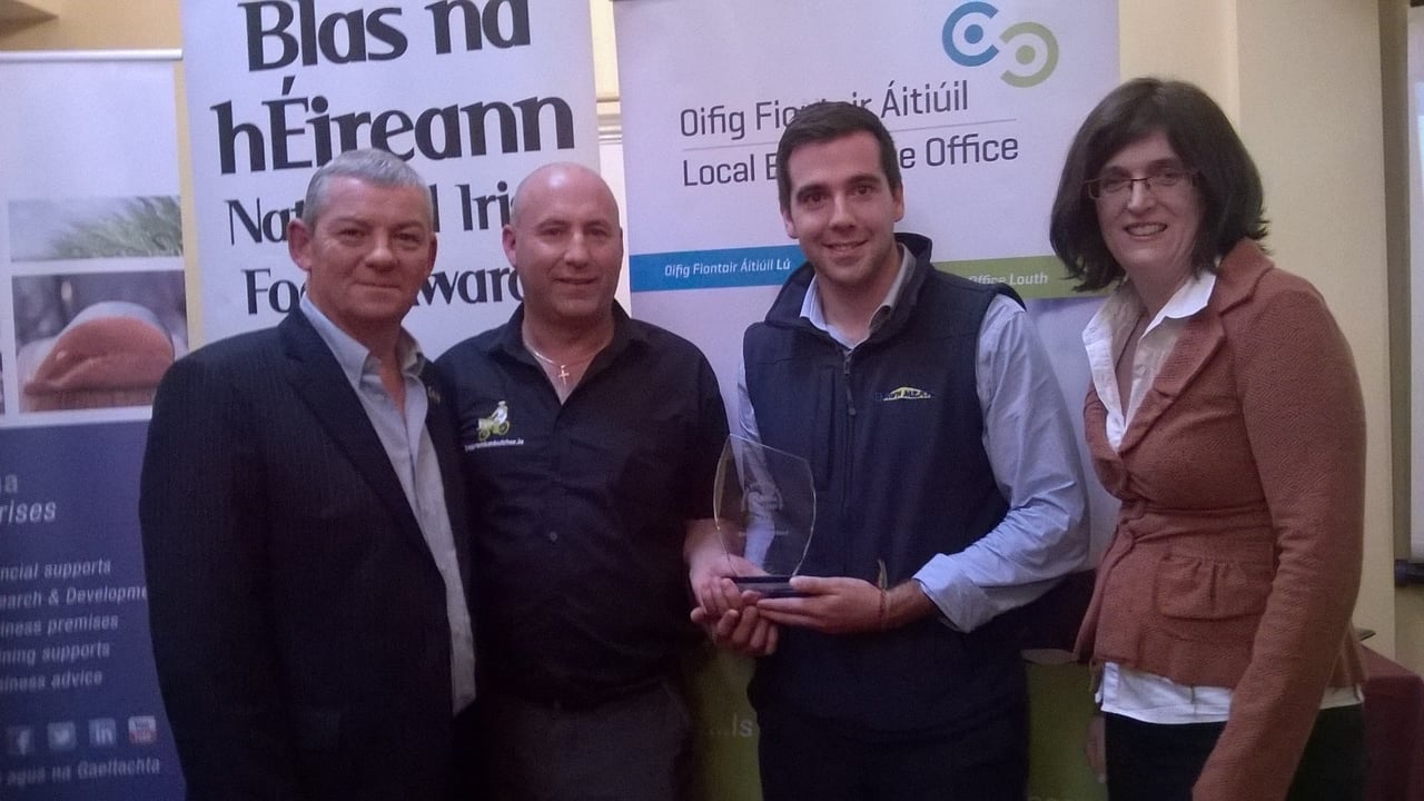 Artie Clifford, Chairperson, Blas Na hEireann; Pat Power, Premium Butcher; Cathal Fleming, Dawn Meats; and Eimhin Ni Choncuir, Waterford Chamber of Commerce.
