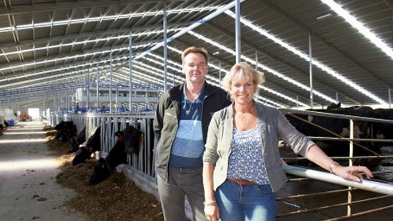 The van Leeuwens with their milking parlour.