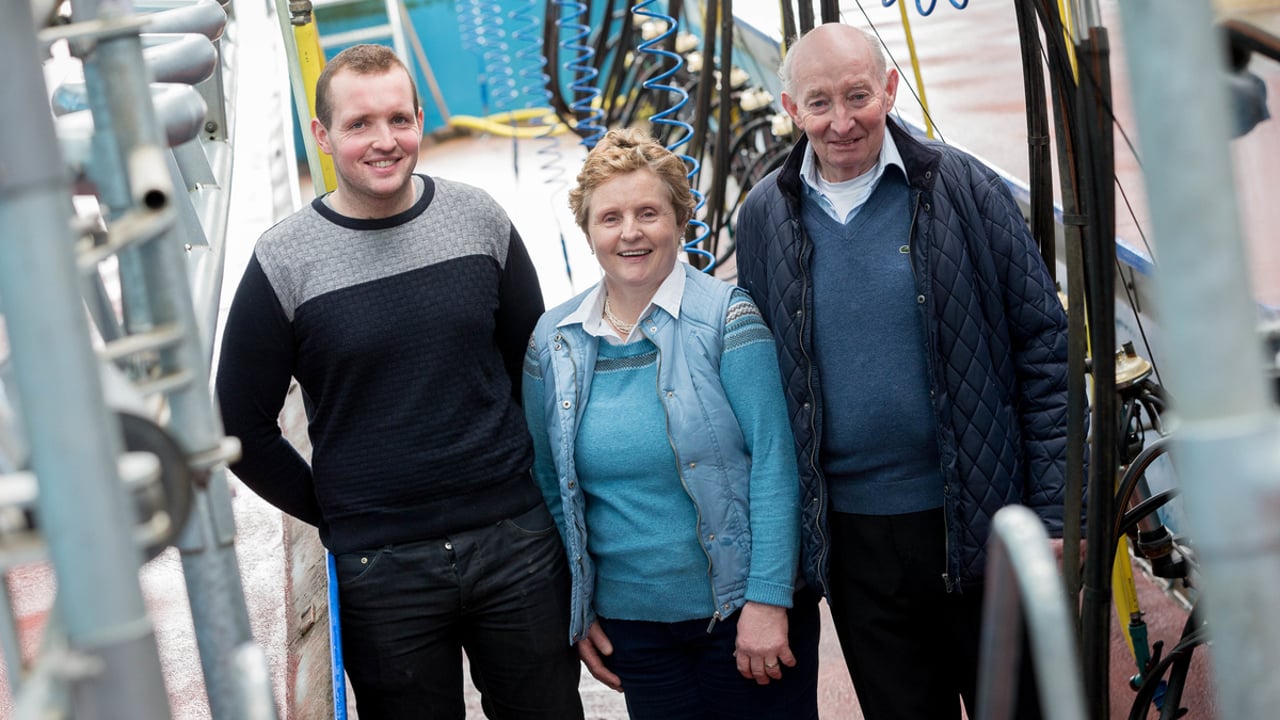 Eddie, Ann and Thomas Dwan, the 2014 NDC and Kerrygold Milk Awards Winners 
