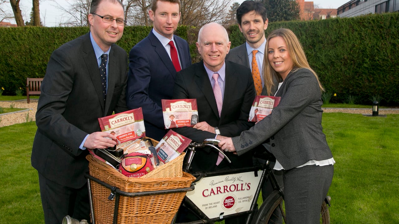 Kieran Carolan, CEO, Carroll Cuisine, John Dolan, Director Cardinal, John Comerford, COO, Carroll Cuisine, Jonathan Cosgrave, Director,Carlyle and Fiona Delaney, Finance Director.