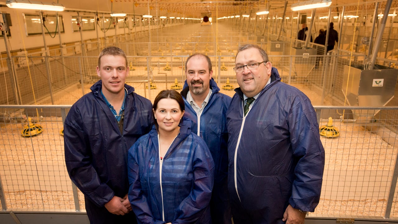 Grower Kingsley Jordan and his wife Rachel Jordan, John Harrison Moy Park and David Mark Moy Park.