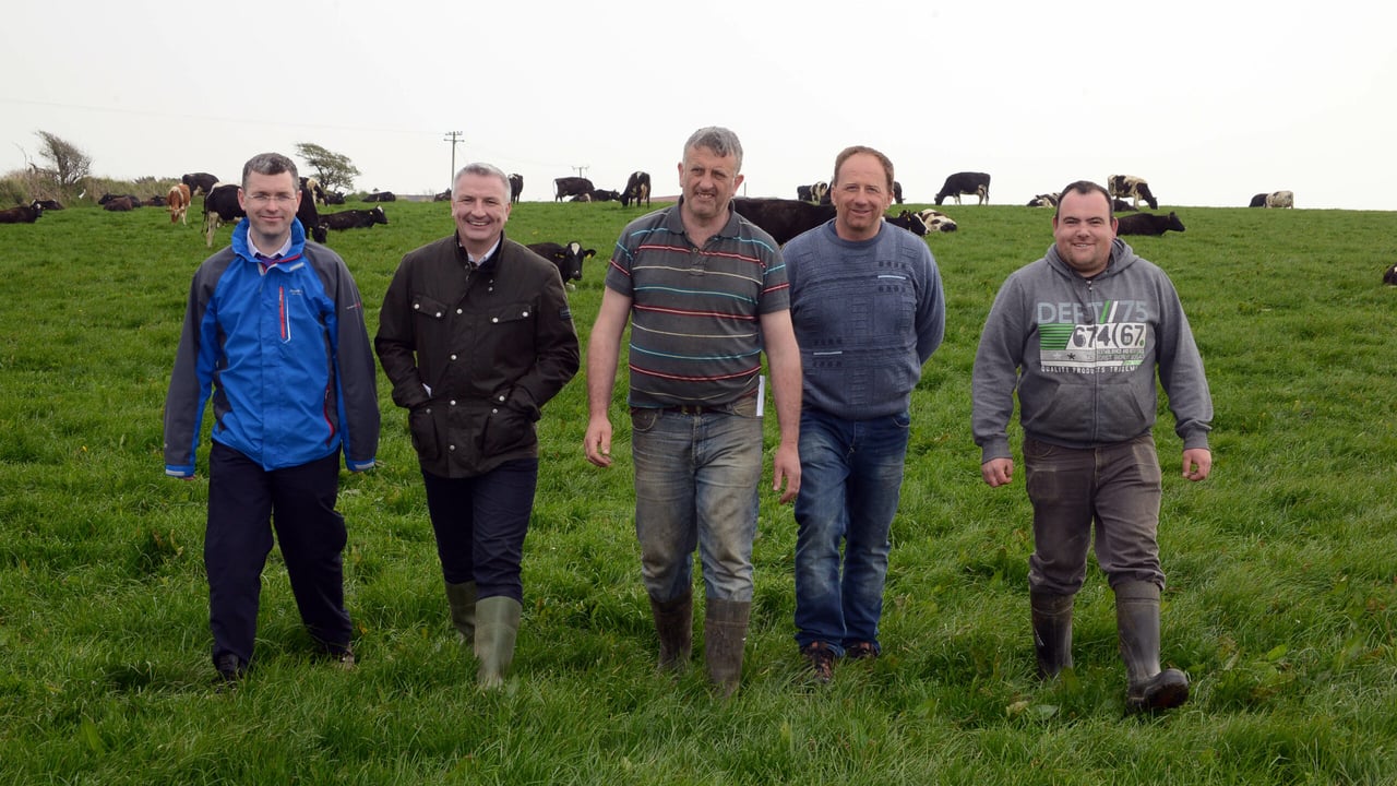 Brian Denn, Branch Mgr IFAC Mike Brady Brady Group Geoffrey Wycherley, Michael Bareman IGA and Padraig Cunnane Farm Mgr. 