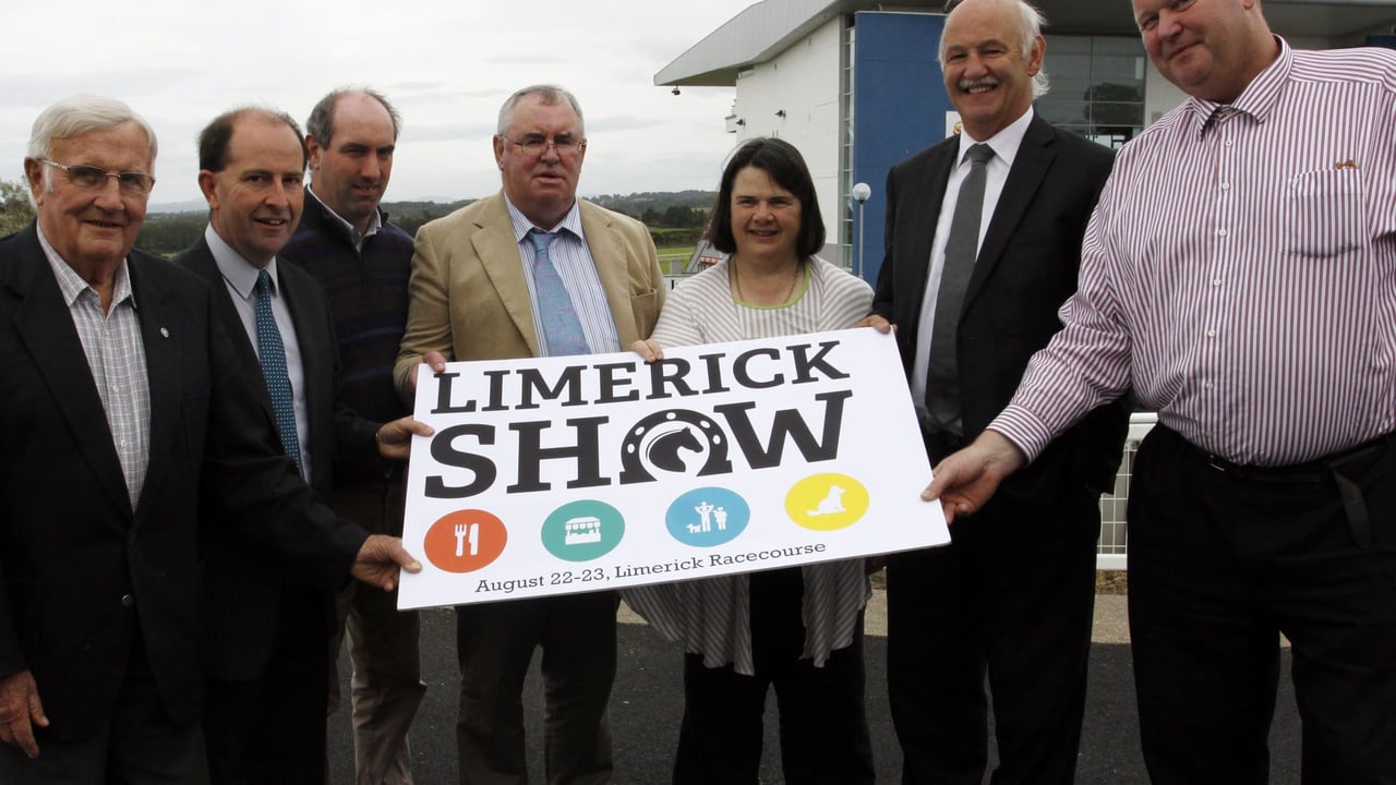 Tom Madigan, Pat Byrne, Bank of Ireland, Jim McDonagh, Tom Ryan, Doreen Corridan, Pat Hartigan, Grassland Agric and Michael Laffan, at the Limerick Show Launch 