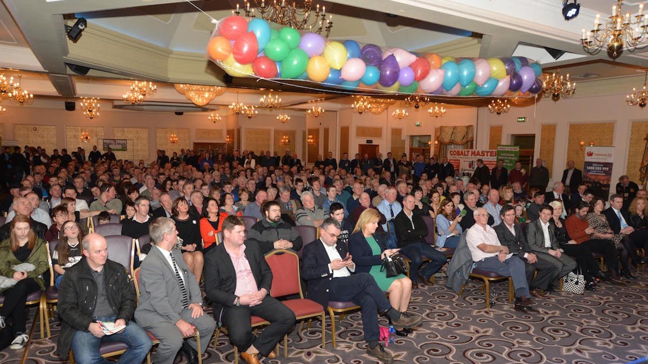 Farmers and public representatives, at the National launch of the Irish Natura and Hill Farmers Association meeting in  Westport. Photo; Frank Dolan.